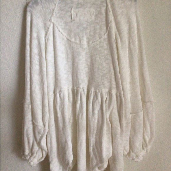 Free People We The Free Snowbell Babydoll White Raglan Boho Cottagecore Top XS/S - Picture 10 of 15